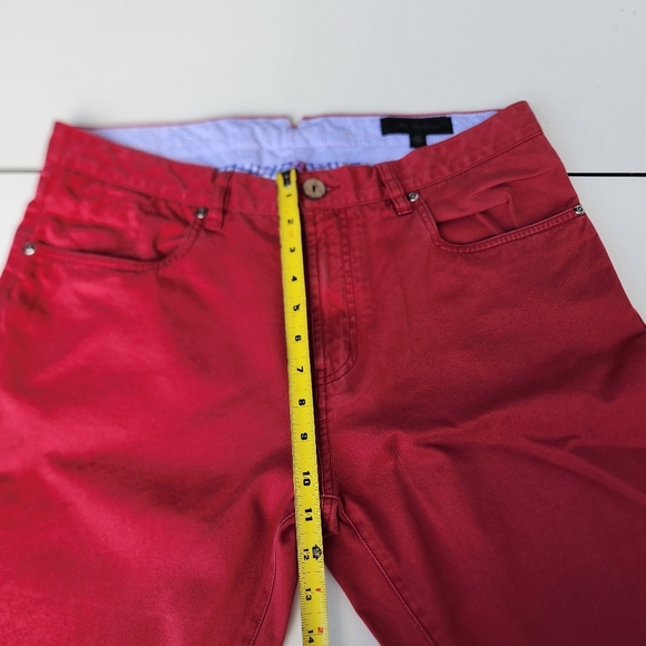 Saks Fifth Avenue Burgundy Red Pants Jeans Mens Pima Cotton Modal Soft Sz 34 - Picture 5 of 12